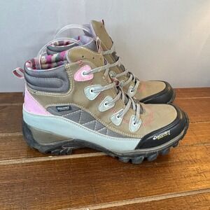 Discovery Expedition Hiking Boots Tan Pink Waterproof Womens 8.5 Durable Outdoor
